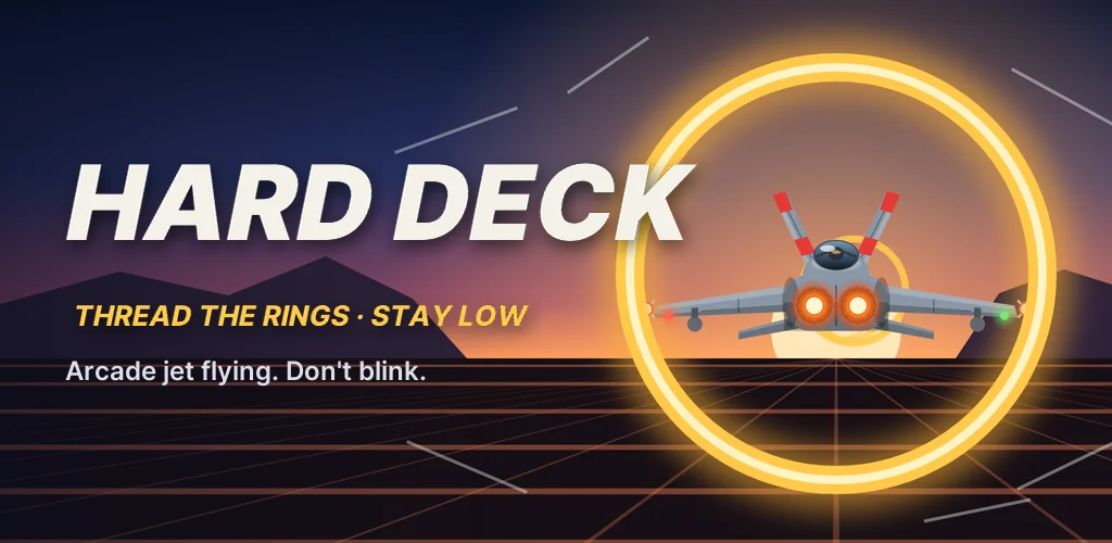 Hard Deck: a fighter jet over the desert at golden hour